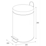Мусорное ведро круглое Zerix Solo-TC0105 SS Color 5 л цвет нержавейка (ZX5897)