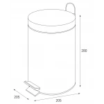 Мусорное ведро круглое Zerix Solo-TC0105 Black 5 л цвет черный (ZX5898)