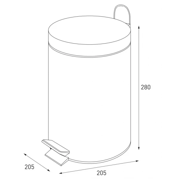 Мусорное ведро круглое Zerix Solo-TC0105 Black 5 л цвет черный (ZX5898)
