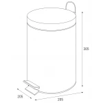 Мусорное ведро круглое Zerix Solo-TC0107 SS Color 7 л цвет нержавейка (ZX5899)