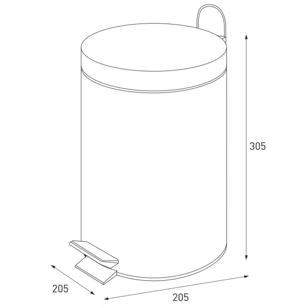 Мусорное ведро круглое Zerix Solo-TC0107 SS Color 7 л цвет нержавейка (ZX5899)