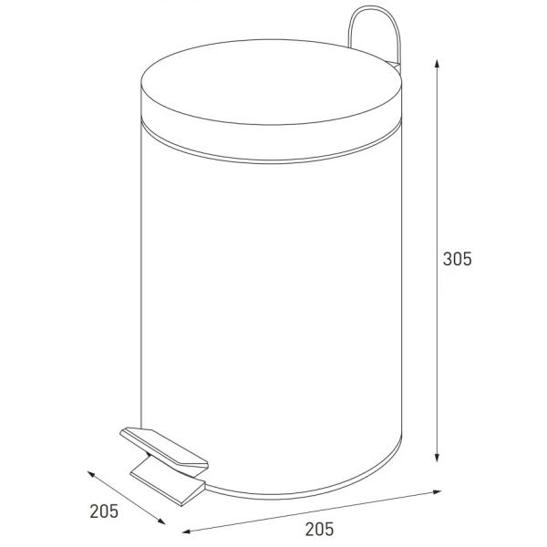 Мусорное ведро круглое Zerix Solo-TC0107 Black 7 л цвет черный (ZX5900)