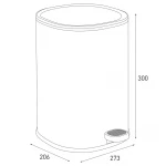 Мусорное ведро с плавным закрытием овальное Zerix Prime-TC0105 White 5л цвет белый (ZX5901)