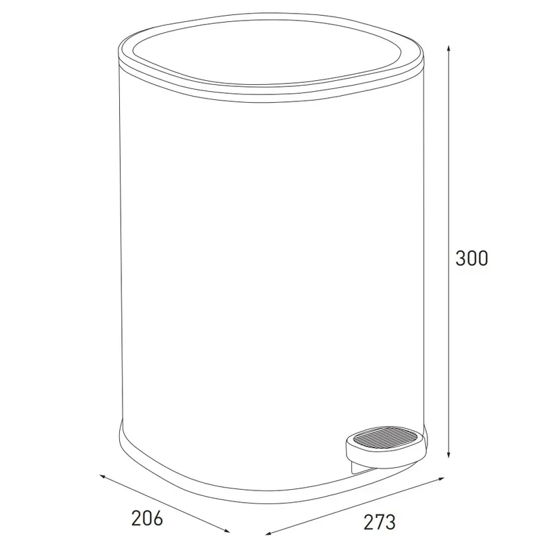 Відро для сміття з плавним закриттям овальне Zerix Prime-TC0105 White 5л колір білий (ZX5901)