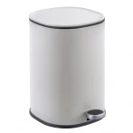 Відро для сміття з плавним закриттям овальне Zerix Prime-TC0105 White 5л колір білий (ZX5901)