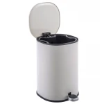 Мусорное ведро с плавным закрытием овальное Zerix Prime-TC0105 White 5л цвет белый (ZX5901)