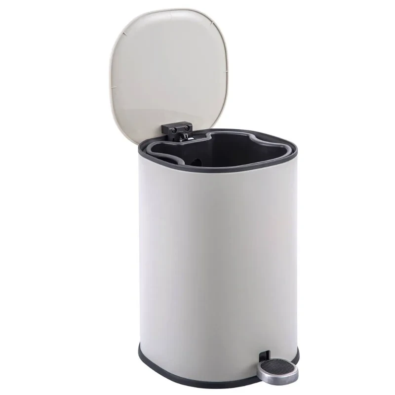 Відро для сміття з плавним закриттям овальне Zerix Prime-TC0105 White 5л колір білий (ZX5901)