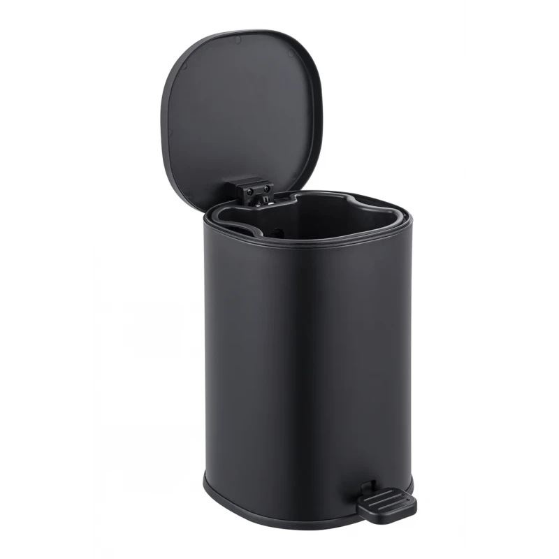 Відро для сміття з плавним закриттям овальне Zerix Prime-TC0105 Black 5л колір чорний (ZX5902)