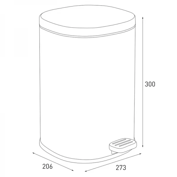 Мусорное ведро с плавным закрытием овальное Zerix Prime-TC0105 Black 5л цвет черный (ZX5902)