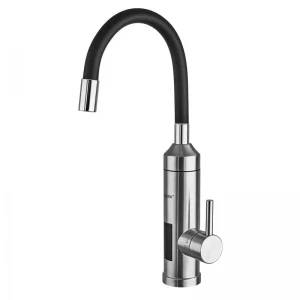 Водонагреватель 3,3 kW проточный, нержавеющая сталь, с индикатором температуры, рефлекторный излив (цвет черный), на мойку ZERIX ELW35-EF-BLACK (ZX5970)