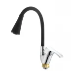 Змішувач для кухні з силіконовим виливом Zerix YUT 279 Reflector Black (колір виливу чорний) (ZX5986)