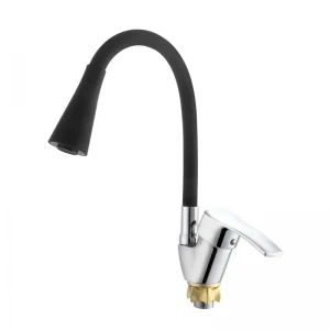 Змішувач для кухні з силіконовим виливом Zerix YUT 279 Reflector Black (колір виливу чорний) (ZX5986)