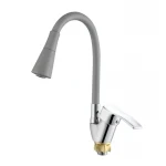 Змішувач для кухні з силіконовим виливом Zerix YUT 279 Reflector Gray (колір виливу сірий) (ZX5987)