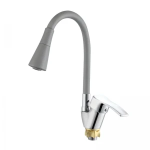 Змішувач для кухні з силіконовим виливом Zerix YUT 279 Reflector Gray (колір виливу сірий) (ZX5987)