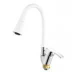 Змішувач для кухні з силіконовим виливом Zerix YUT 279 Reflector White (колір виливу білий) (ZX5988)