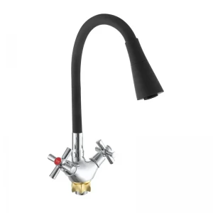 Змішувач для кухні з силіконовим виливом Zerix TLT 722 Reflector Black (колір виливу чорний) (ZX5989)