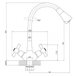 Змішувач для кухні з силіконовим виливом Zerix TLT 722 Reflector White (колір виливу білий) (ZX5991)