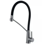 Смеситель для кухни с силиконовым изливом Zerix FUL-017 Graphite Refl.Black из нерж. стали SUS304 (цв.графит) (ZX5995)