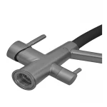 Змішувач для кухні ZERIX FUL-021 Graphite Refl.Black нержавіюча сталь SUS304 графіт з гнучким виливом та виходом для питної води (ZX5999)
