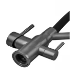 Змішувач для кухні ZERIX MAG-021 Graphite Refl.Black з нержавіючої сталі з гнучким виливом та підключенням до фільтра (ZX6005)
