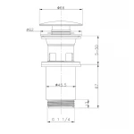 Донний клапан для раковини Zerix BV-01 BLACK 1 1/4'' з переливом автоматичний СLICK-СLACK (Колір чорний) (ZX6016)