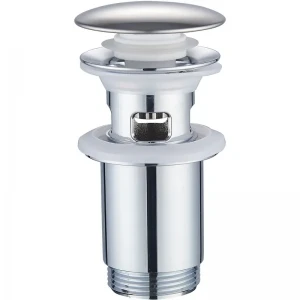 Донний клапан для раковини Zerix BV-01 1 1/4'' з переливом автоматичний СLICK-СLACK (Колір хром) (ZX6017)