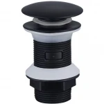 Донний клапан для раковини Zerix BV-02 BLACK 1 1/4''  без переливу автоматичний СLICK-СLACK (Колір чорний) (ZX6018)