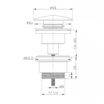 Донний клапан для раковини Zerix BV-03 BLACK 1 1/4''  універсальний (з/без перел) СLICK-СLACK (Колір чорний) (ZX6020)