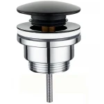 Донний клапан для раковини Zerix BV-03 BLACK 1 1/4''  універсальний (з/без перел) СLICK-СLACK (Колір чорний) (ZX6020)