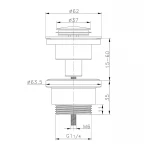 Донний клапан для раковини Zerix BV-04 1 1/4''  універсальний (з/без перел) СLICK-СLACK (Колір хром) (ZX6021)