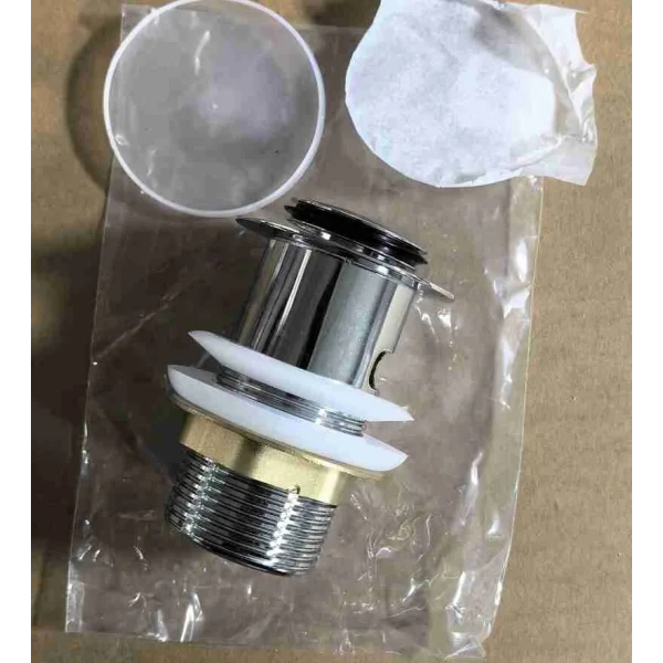 Донный клапан для раковины Zerix BV-05 1 1/4'' с переливом автоматический СLICK-СLACK (Цвет хром) (ZX6022)