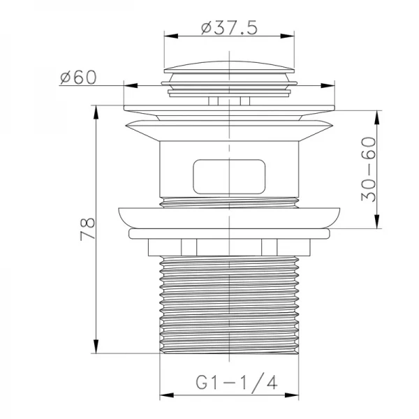 Донний клапан для раковини Zerix BV-05 1 1/4'' з переливом автоматичний СLICK-СLACK (Колір хром) (ZX6022)