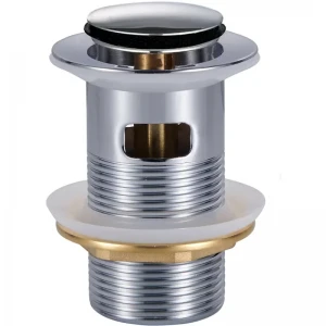 Донний клапан для раковини Zerix BV-05 1 1/4'' з переливом автоматичний СLICK-СLACK (Колір хром) (ZX6022)