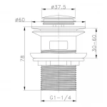 Донный клапан для раковины Zerix BV-05 1 1/4'' с переливом автоматический СLICK-СLACK (Цвет хром) (ZX6022)