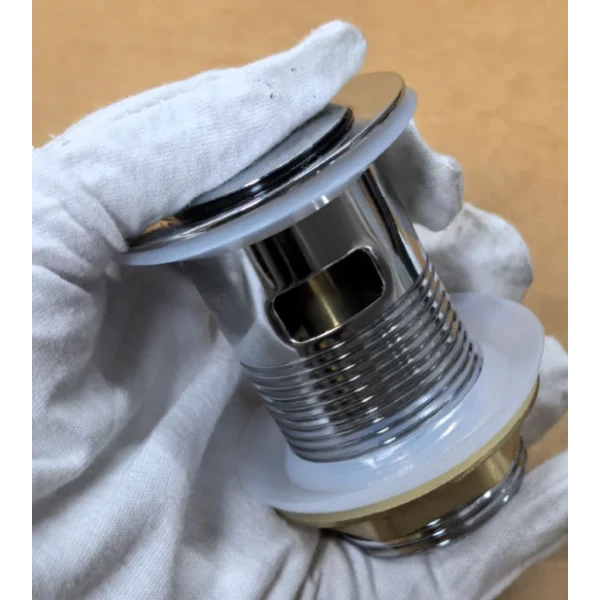 Донный клапан для раковины Zerix BV-05 1 1/4'' с переливом автоматический СLICK-СLACK (Цвет хром) (ZX6022)