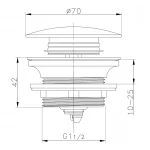 Донний клапан для ванни Zerix BV-08 1 1/2'' автоматичний СLICK-СLACK (Колір хром) (ZX6025)