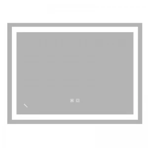 Дзеркало Zerix Kubix MR03-80x60-REVERSE з LED Touch, Anti-fog, димером, регулятором яскравості (ZX6053)