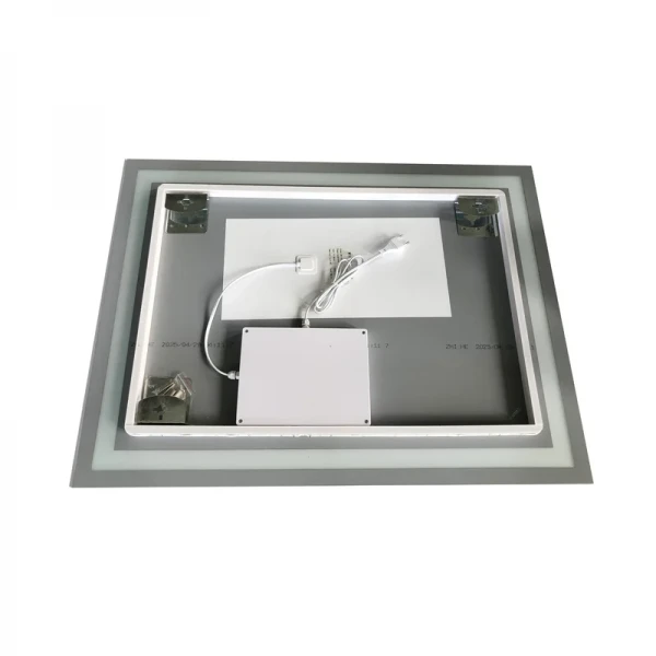 Дзеркало Zerix Kubix MR03-80x60-REVERSE з LED Touch, Anti-fog, димером, регулятором яскравості (ZX6053)