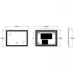 Дзеркало Zerix Kubix MR03-80x60-REVERSE з LED Touch, Anti-fog, димером, регулятором яскравості (ZX6053)