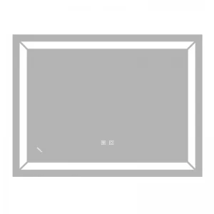 Дзеркало Zerix Kubix MR04-80x60-REVERSE з LED Touch, Anti-fog, димером, регулятором яскравості (ZX6054)