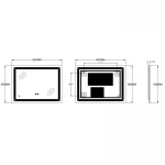Зеркало Zerix Kubix MR04-80x60-REVERSE с LED Touch, Anti-fog, димером, регулятором яркости (ZX6054)