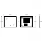 Дзеркало Zerix Mirra MR05-80x70-REVERSE з LED Touch, Anti-fog, димером, регулятором яскравості (ZX6057)