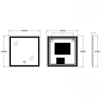 Зеркало Zerix Mirra MR05-80x80 с LED Touch, Anti-fog, димером, регулятором яркости (ZX6058)
