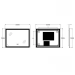 Зеркало Zerix Mirra MR05-90x70-REVERSE с LED Touch, Anti-fog, димером, регулятором яркости (ZX6059)
