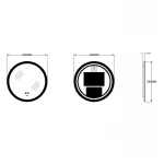 Дзеркало Zerix Solo MC02-60 з LED Touch, Anti-fog, димером, регулятором яскравості (ZX6065)