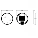 Зеркало Zerix Solo MC02-80 с LED Touch, Anti-fog, димером, регулятором яркости (ZX6066)