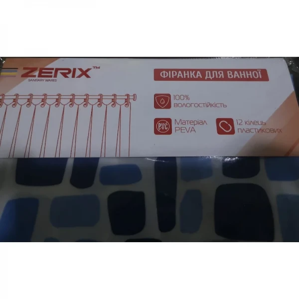 Шторка для ванной Zerix SCP-009-180x180 из PEVA (полиэтиленвинилацетата) (Узор 