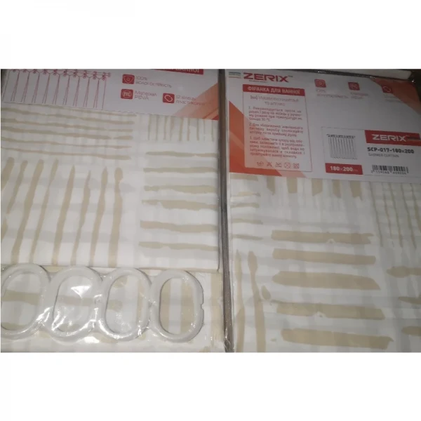 Шторка для ванной Zerix SCP-017-180x200 из PEVA (полиэтиленвинилацетата) (Узор 