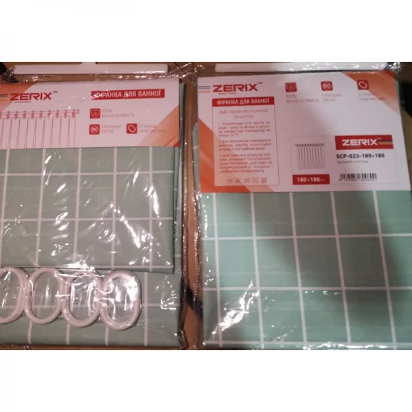 Шторка для ванной Zerix SCP-023-180x180 из PEVA (полиэтиленвинилацетата) (Узор 