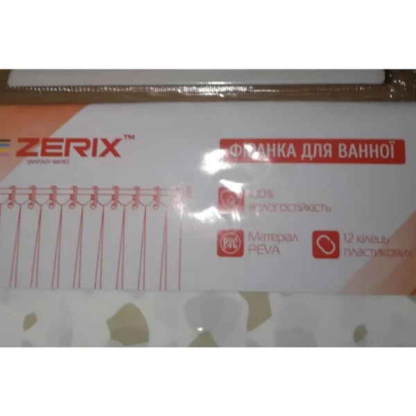 Шторка для ванной Zerix SCP-024-180x180 из PEVA (полиэтиленвинилацетата) (Узор 